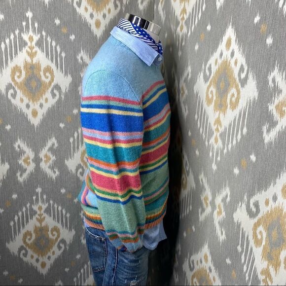Polo Ralph Lauren Pastel Multi Stripe Merino Wool Angora Crewneck L/S Sweater - Picture 7 of 16